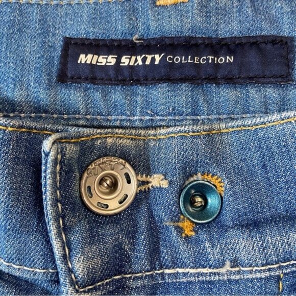 MISS sixty Karen jeans low rise light wash blue denim 98% cotton stretch size 25 - Picture 2 of 12